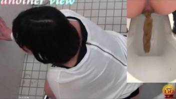 Girl defecating in a Japanese restroom
