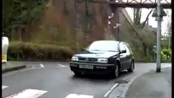Young woman stops her vehicle and urinates nearby